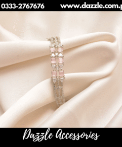 Pink Silver Decent Ladies Bracelet Openable