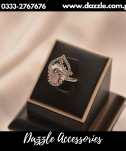 Pink Silver Girls Ring Adjustable Size