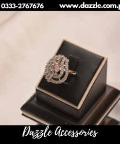 Pink Silver Glamorous Girls Ring Adjustable size