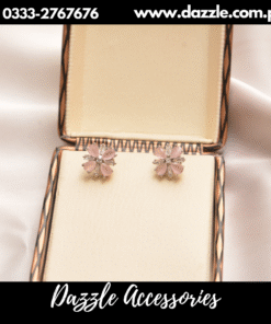 Pink Silver Stud Earrings
