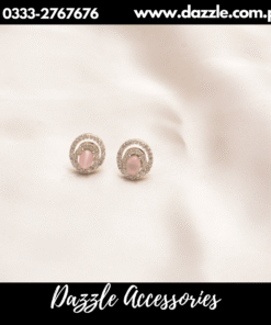 Pink Small Zirconia Stud Earrings for her