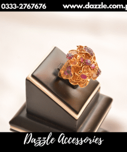 Real Gold Look Ladies Ring Adjustable Size