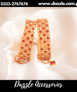 Red Golden Openable Bangles Set