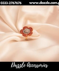 Ruby Floral Ladies Ring Adjustable Size