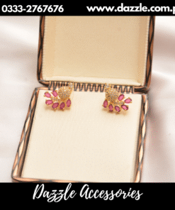 Ruby Golden Peacock High Quality Earrings