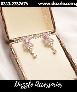 Ruby Silver Drop Earrings for her