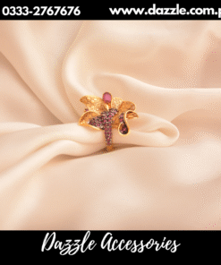 Ruby Unique Gold Plated Ladies Ring Adjustable Size