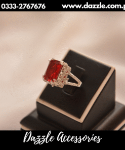 Sensational 21 carat red silver ring