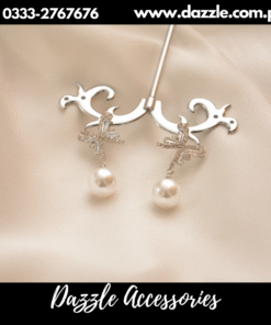 Silver pearl drop earrings