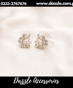Silver pearl stud earrings
