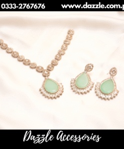Silver statement mint gem set