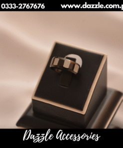 Stainless steel black gents challa ring