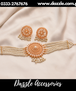 White Pearl Choker with Earrings
