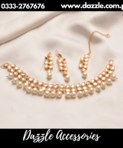 White Pearl Kundan Choker with earrings
