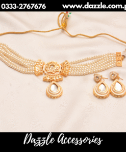 White Pearl Real Kundan Choker with Earrings