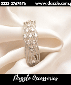 Wide Silver Plated Ladies Bracelet Openable