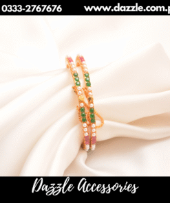 elegant multi stone sleek bangles