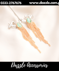 ice blue zirconia chain earrings