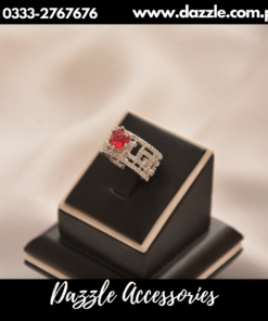 princess zirconia ruby stone ring