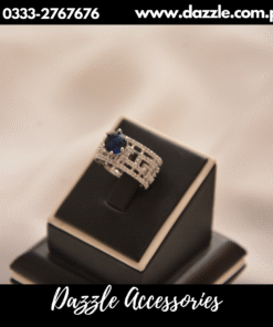 princess zirconia sapphire stone ring