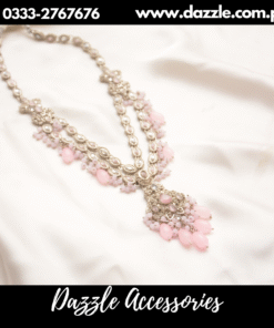 silver polish zirconia pink maala