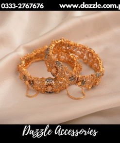 Alluring zirconia Gold plated karra pair