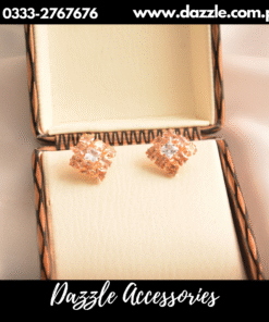 Champagne Tiny Square cut Studs