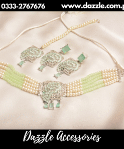 Classic Mint Green silver choker set
