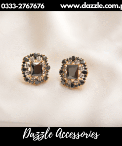 Dazzling Zirconia black  gem studs