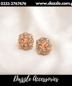 Dazzling Zirconia champagne gem studs