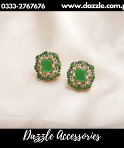 Dazzling Zirconia green  gem studs