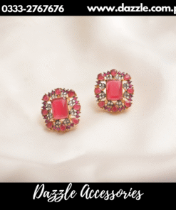Dazzling Zirconia ruby gem studs