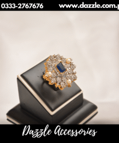 Diamond Cut blue Zircon Ring