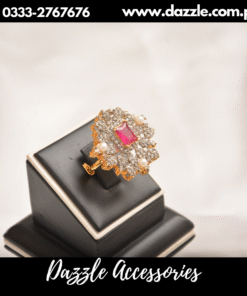 Diamond Cut red Zircon Ring