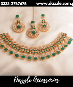 Emerald green  golden fancy set