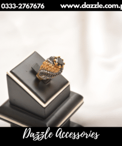 Exclusive black zirconia Gold plated ring