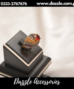 Exclusive ruby zirconia Gold plated ring