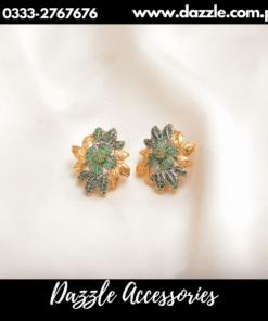 Glamorous Gold base green  Studs