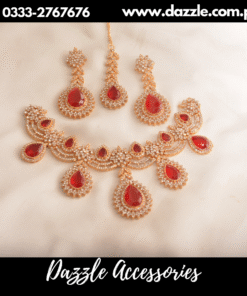Mesmerizing  golden red bridal set