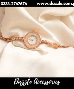 Rose Gold zircon dial watch
