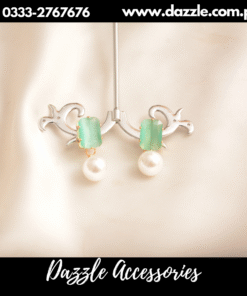 Sea green pearl drop studs