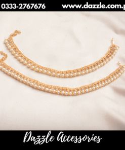 Traditional pearl gold anklets