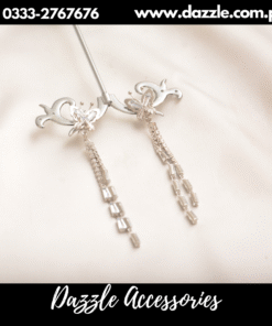 Modern Long Silver Chain Earrings