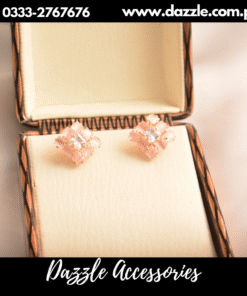 pink Tiny Square cut Studs