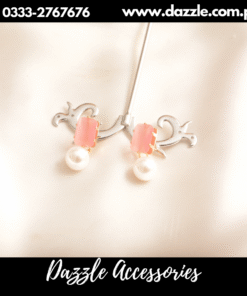 pink pearl drop studs