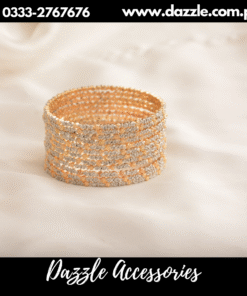 Alluring golden silver sleek bangles