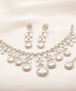 Angelic silver gem drop set