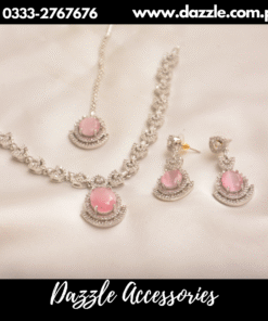 Dazling pink silver AD set