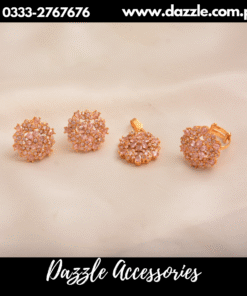 Dazzling gold plated pink combo set