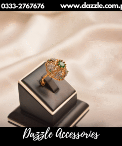 Gold plated champagne green ring
